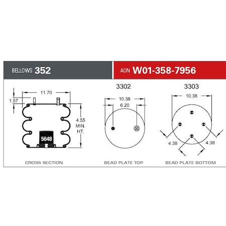 Firestone 352D CB 1/2BT 3/4CF 4BN, W013587956 W013587956